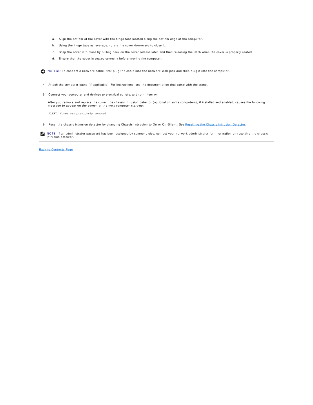 Dell 960 manual ALERT! Cover was previously removed 
