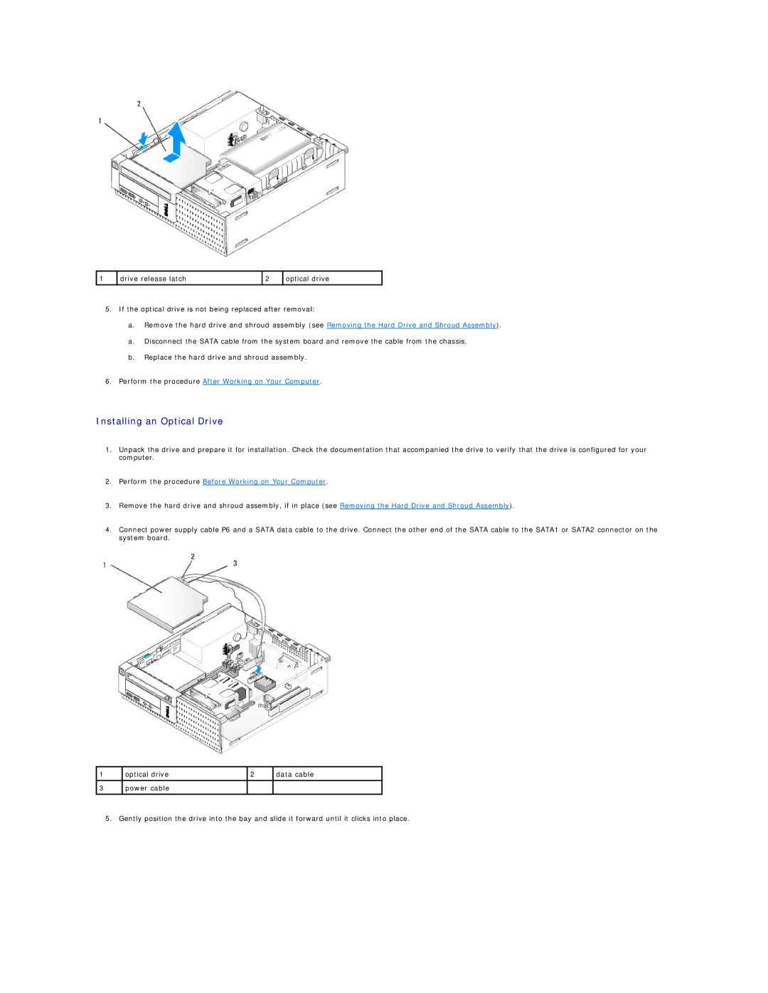 Dell 960 manual Installing an Optical Drive 