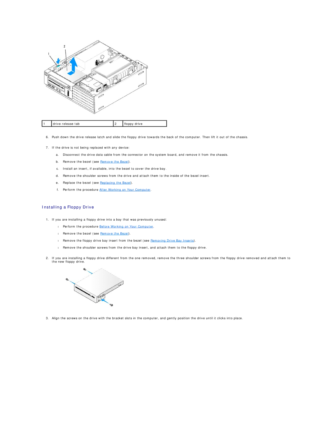 Dell 960 manual Installing a Floppy Drive 