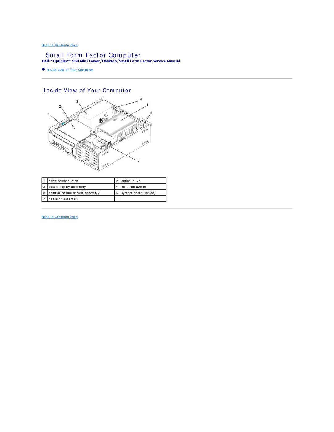 Dell 960 manual Small Form Factor Computer 