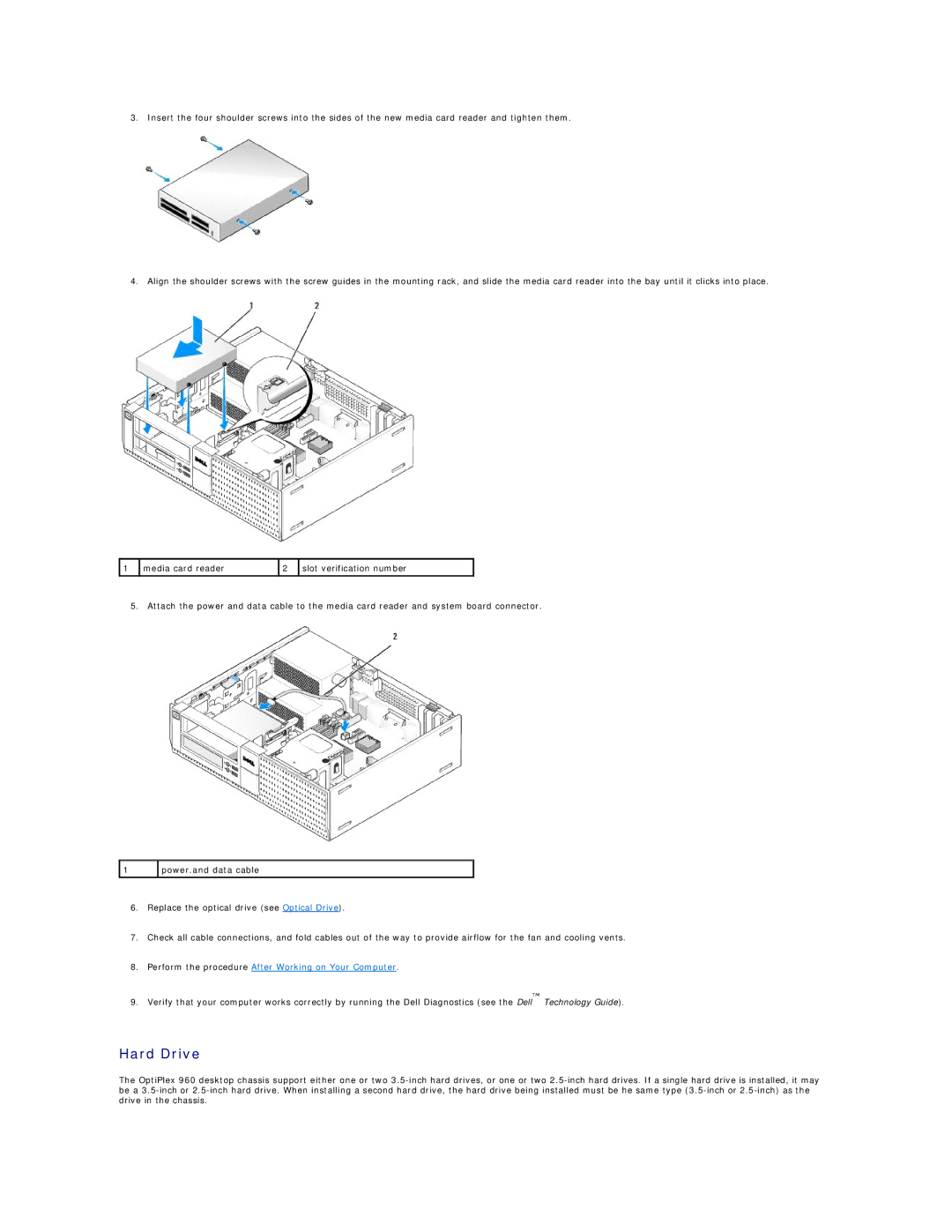 Dell 960 manual Hard Drive 