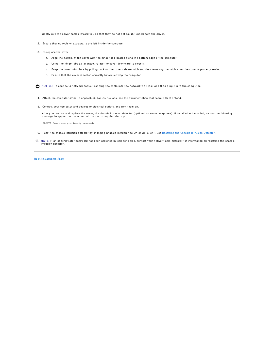 Dell 960 manual ALERT! Cover was previously removed 