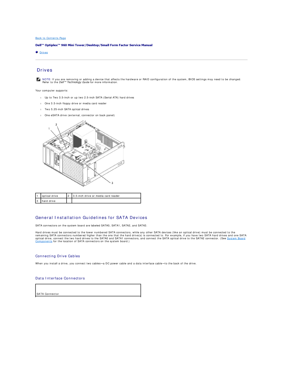 Dell 960 manual Drives 