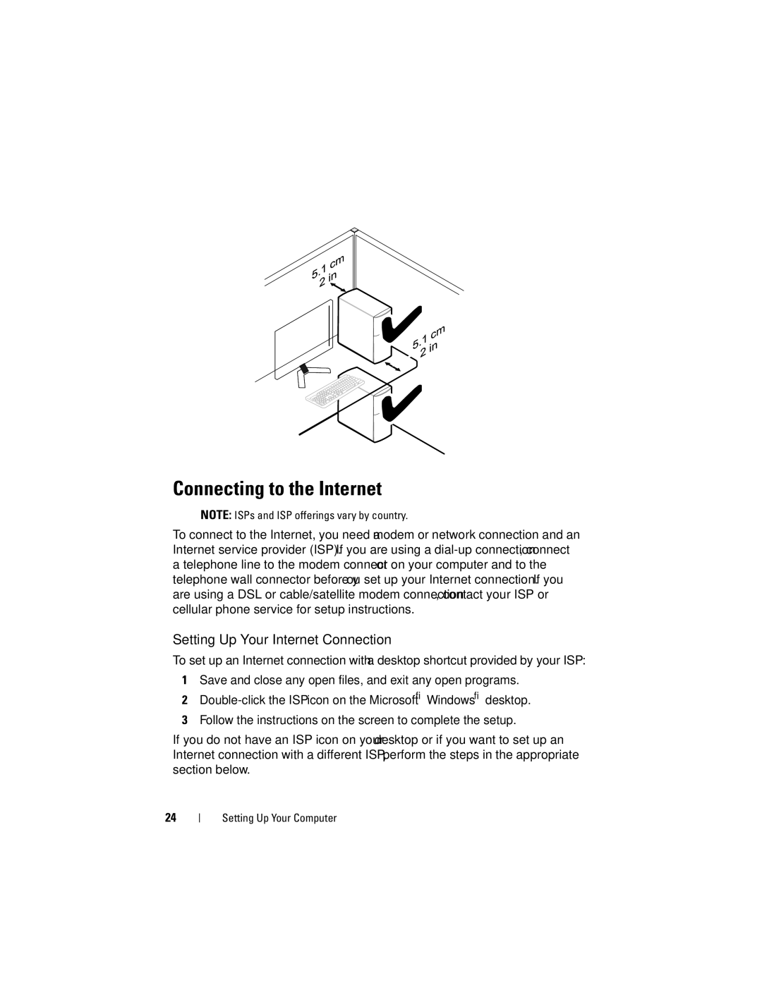 Dell 960 specifications Connecting to the Internet, Setting Up Your Internet Connection 