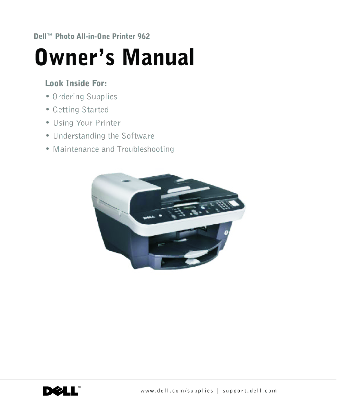 Dell 962 owner manual Look Inside For 