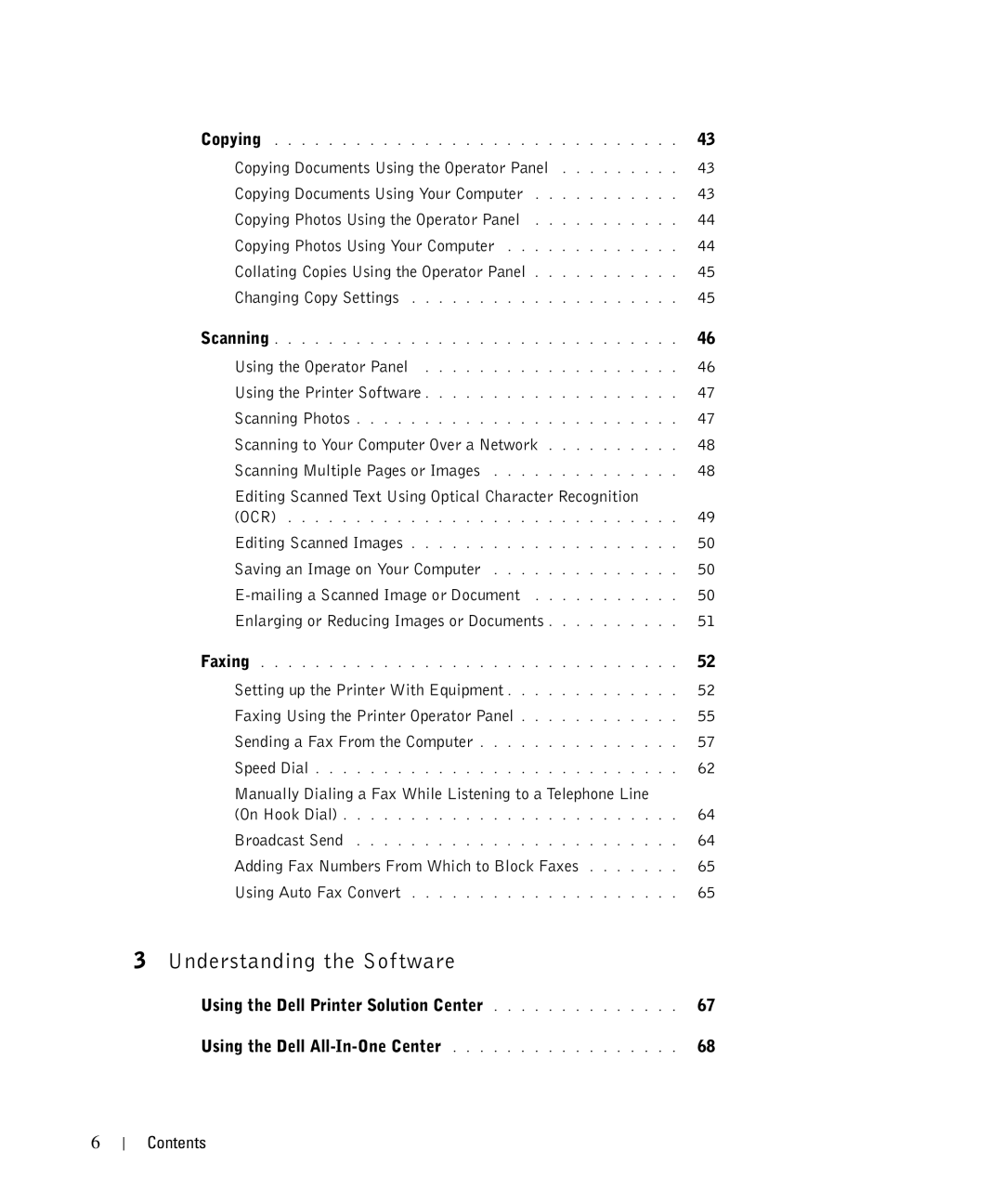 Dell 962 owner manual Understanding the Software 