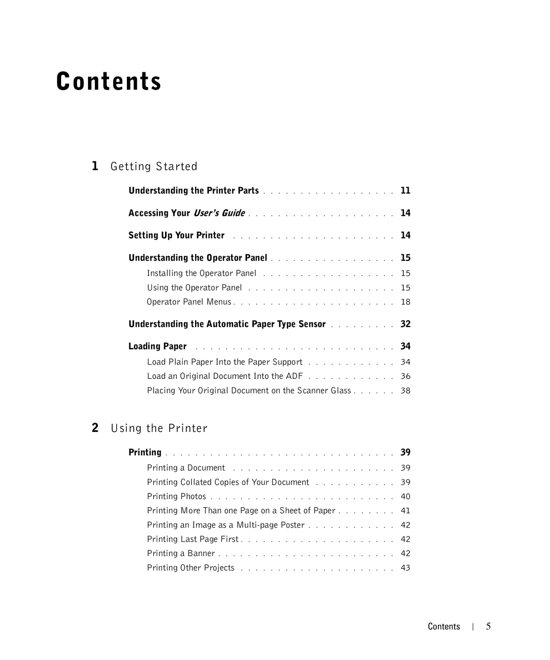 Dell 962 manual Contents 