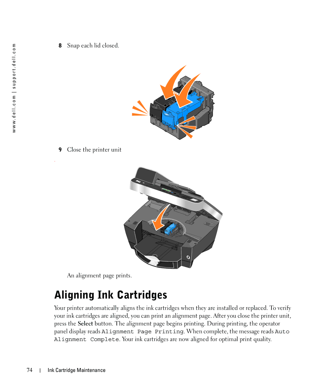 Dell 962 manual Aligning Ink Cartridges 