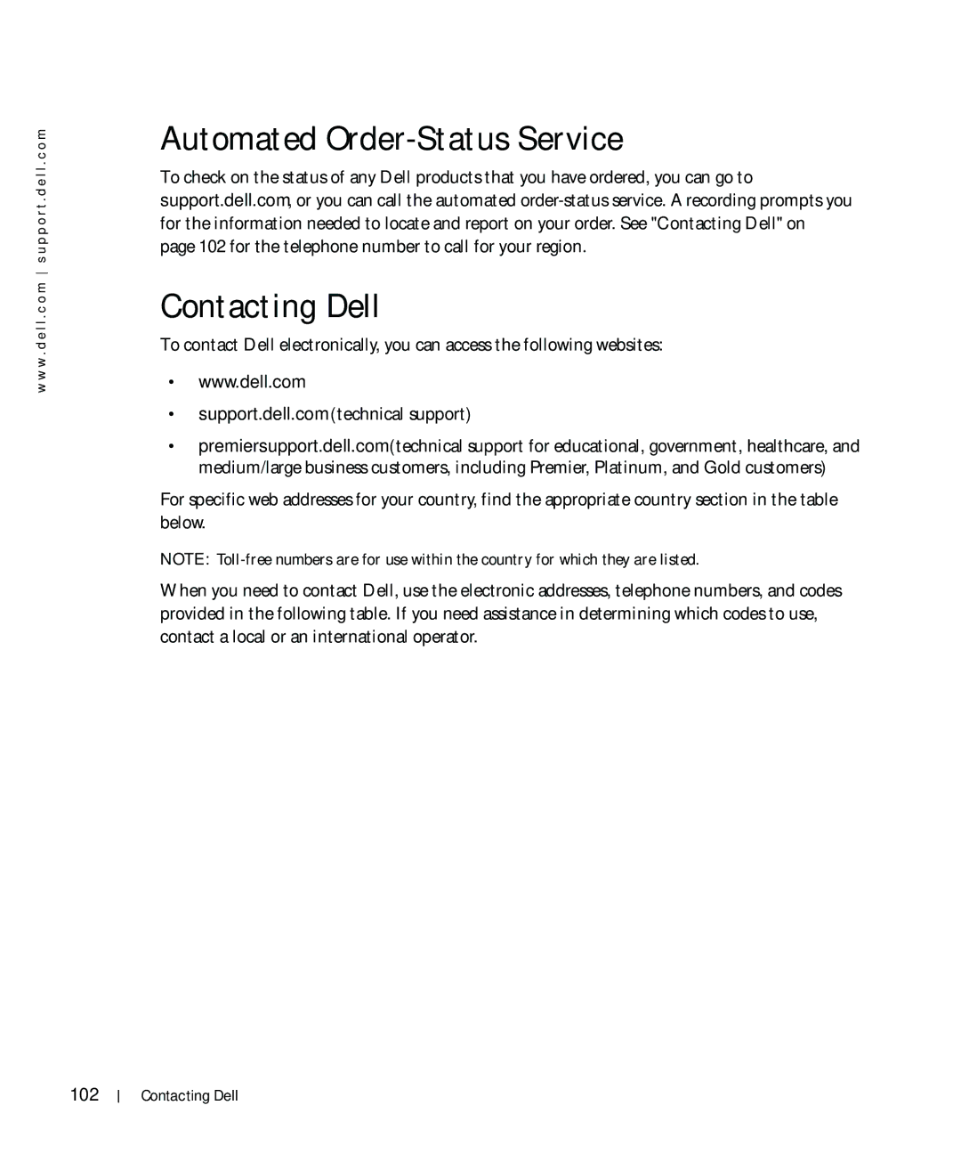 Dell 964 owner manual Automated Order-Status Service, Contacting Dell 