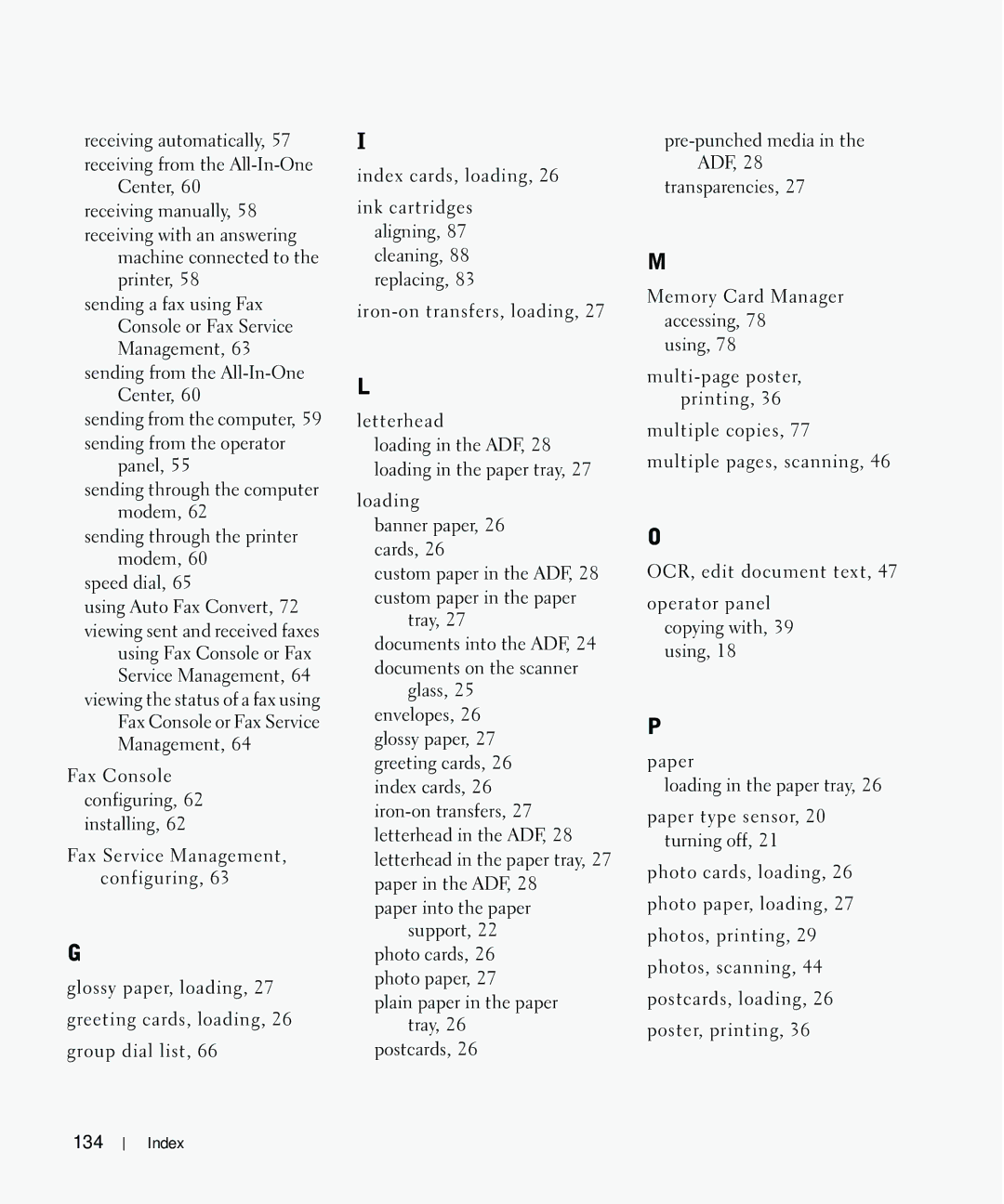 Dell 964 owner manual Index 