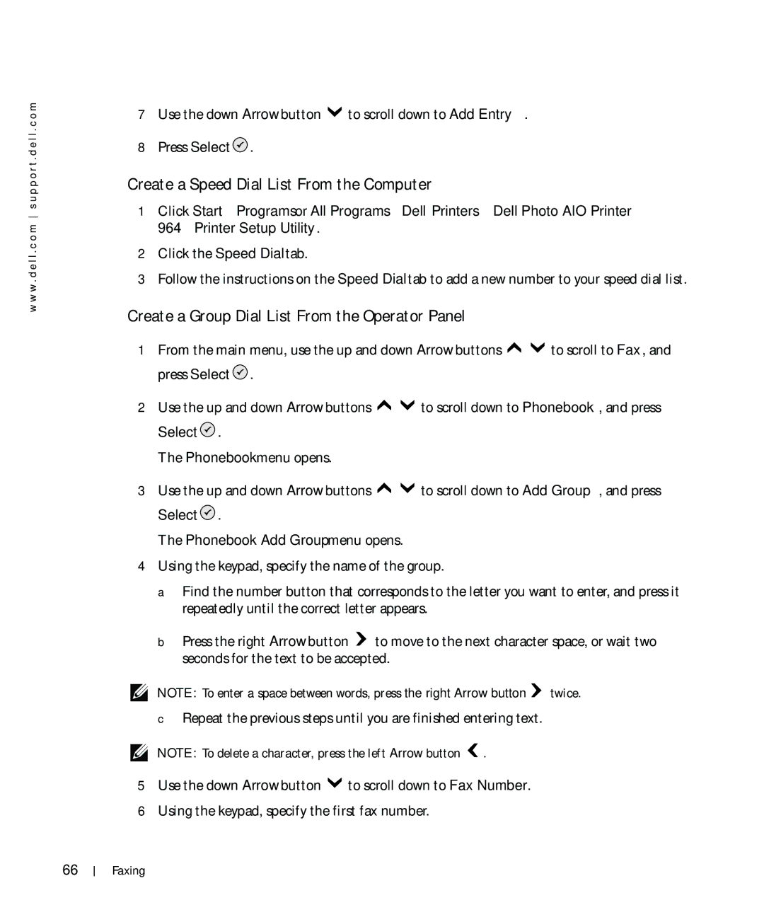 Dell 964 owner manual Create a Speed Dial List From the Computer, Create a Group Dial List From the Operator Panel 