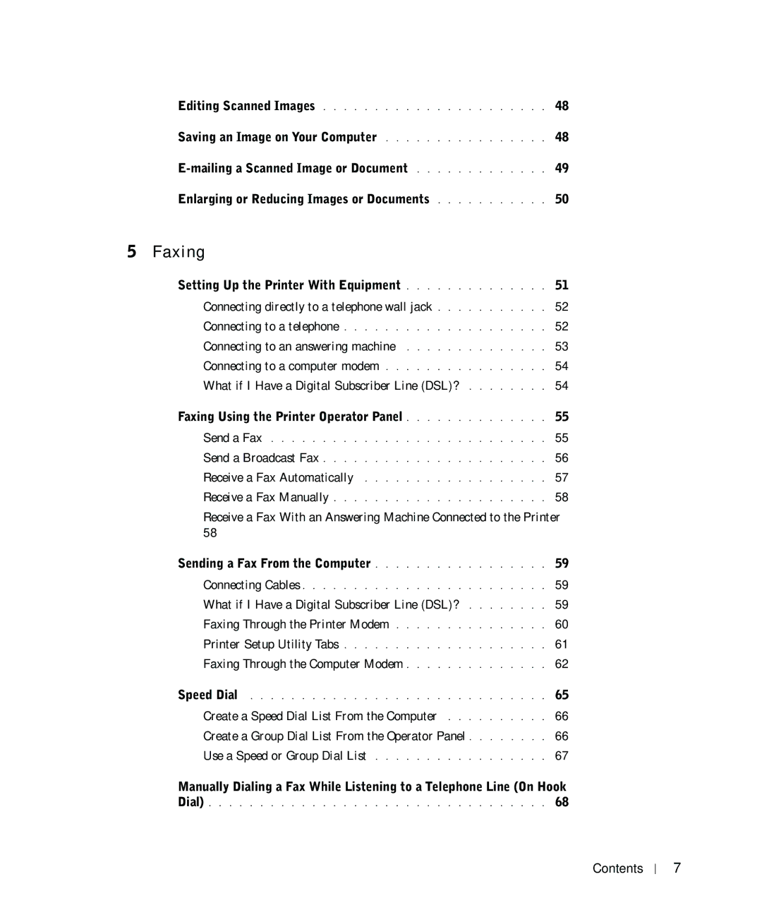 Dell 964 owner manual Setting Up the Printer With Equipment, Faxing Using the Printer Operator Panel 