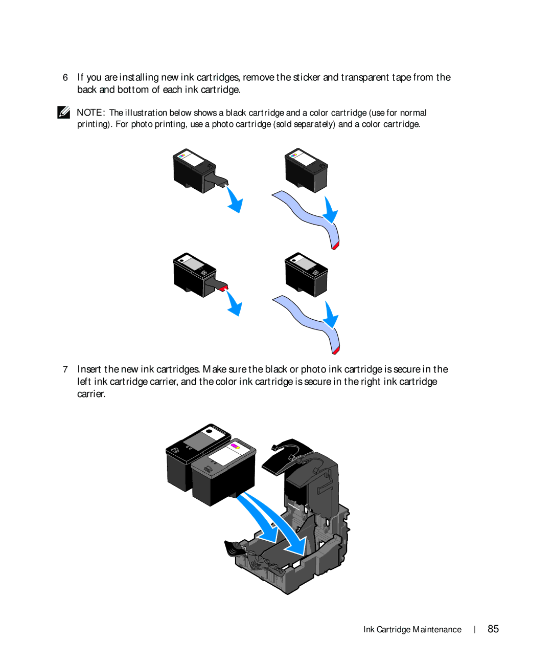 Dell 964 owner manual Ink Cartridge Maintenance 