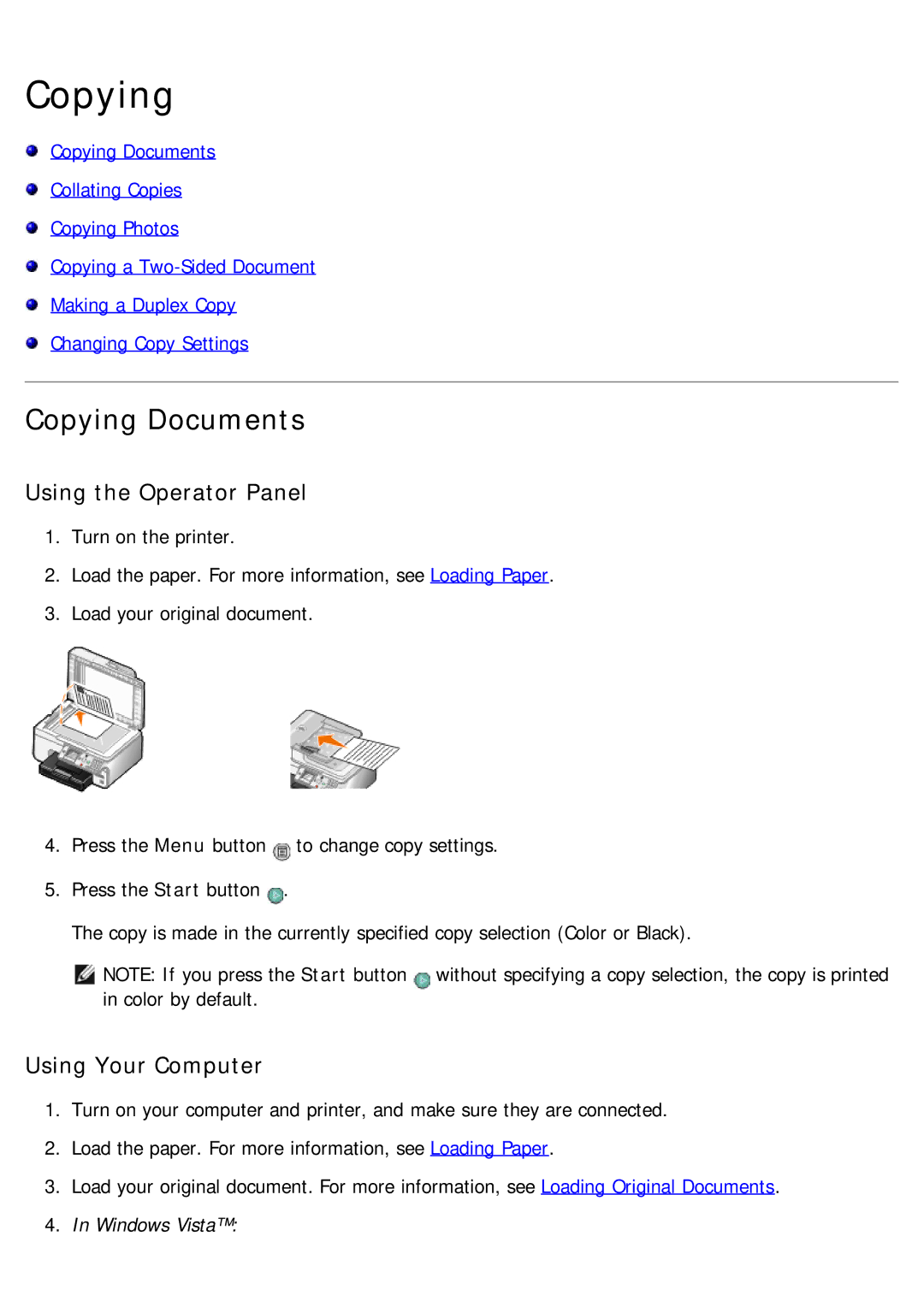 Dell 968 specifications Copying Documents, Using Your Computer 