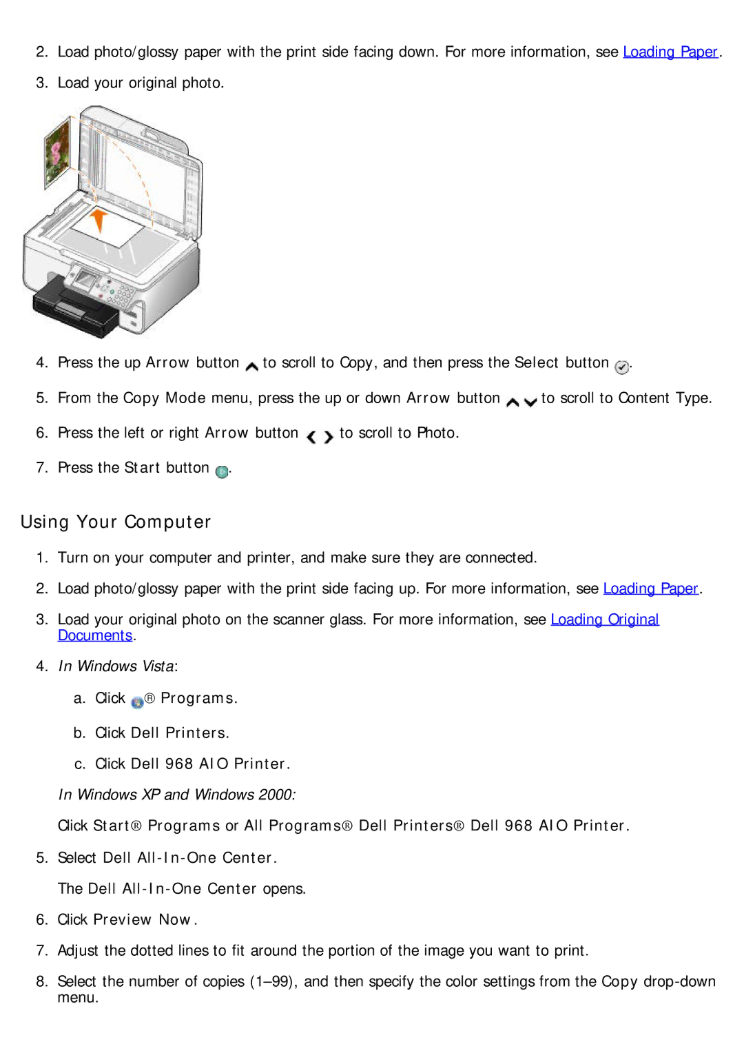 Dell 968 specifications Using Your Computer 