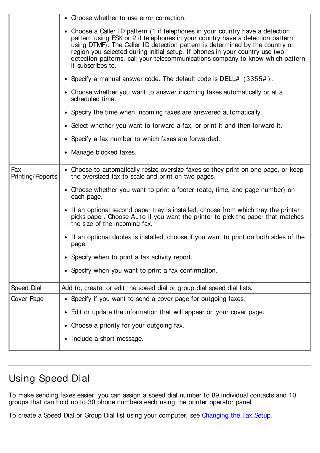 Dell 968 specifications Using Speed Dial 