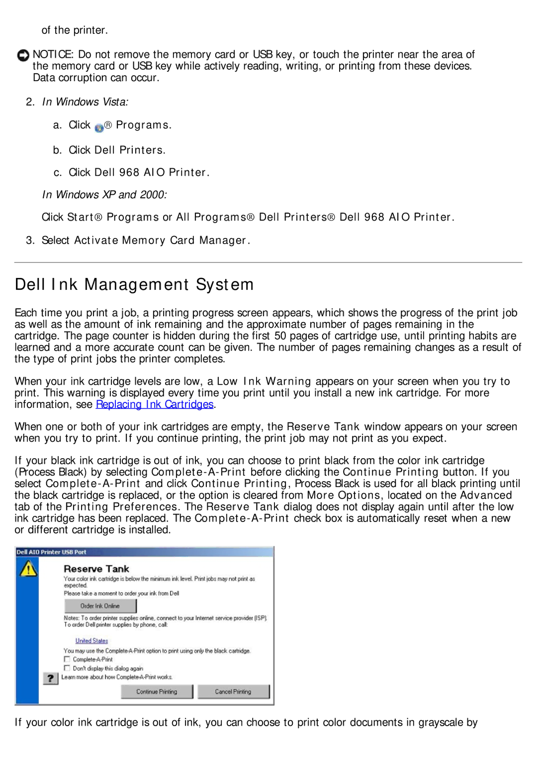 Dell 968 specifications Dell Ink Management System 