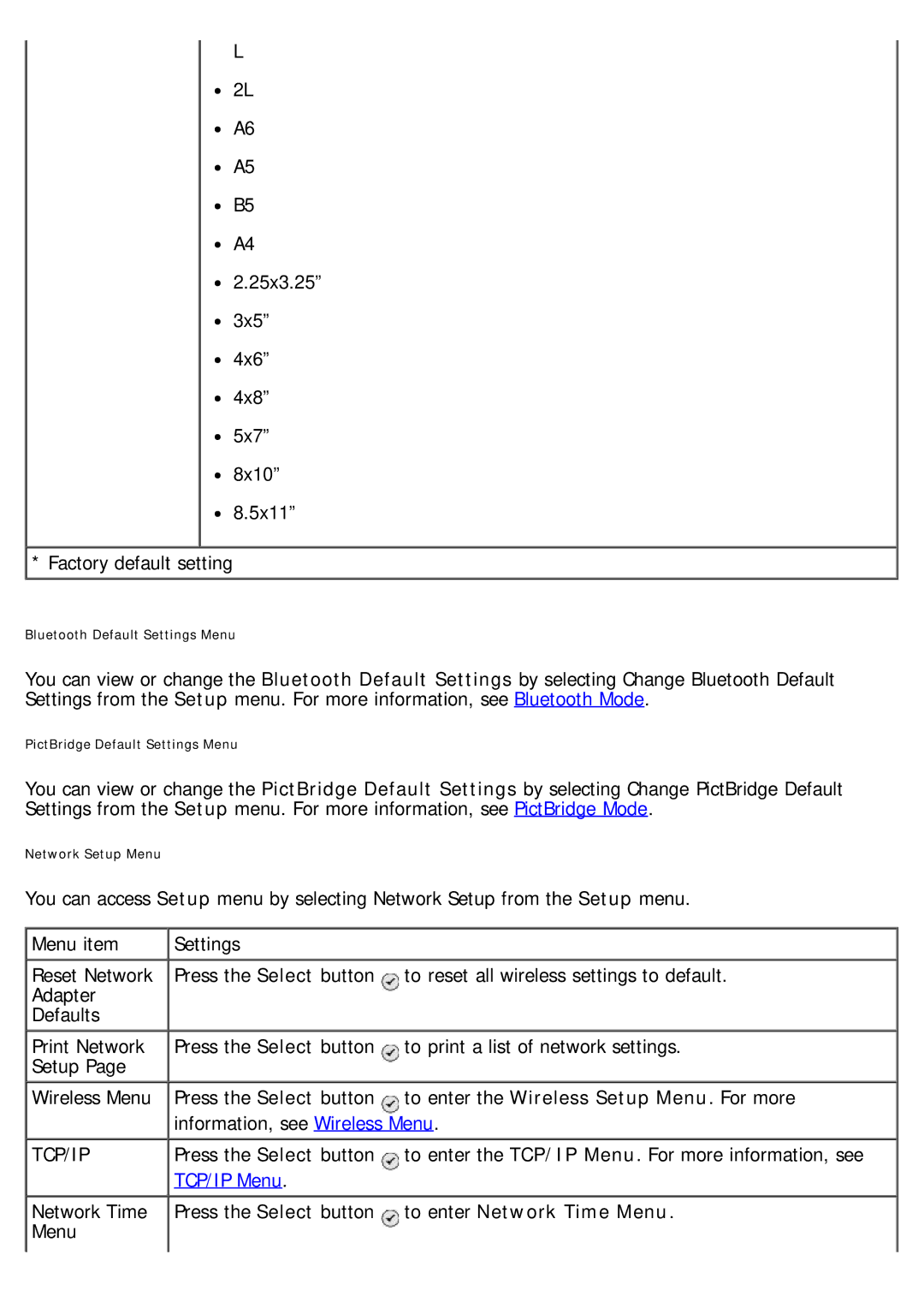 Dell 968 specifications TCP/IP Menu, To enter Network Time Menu 