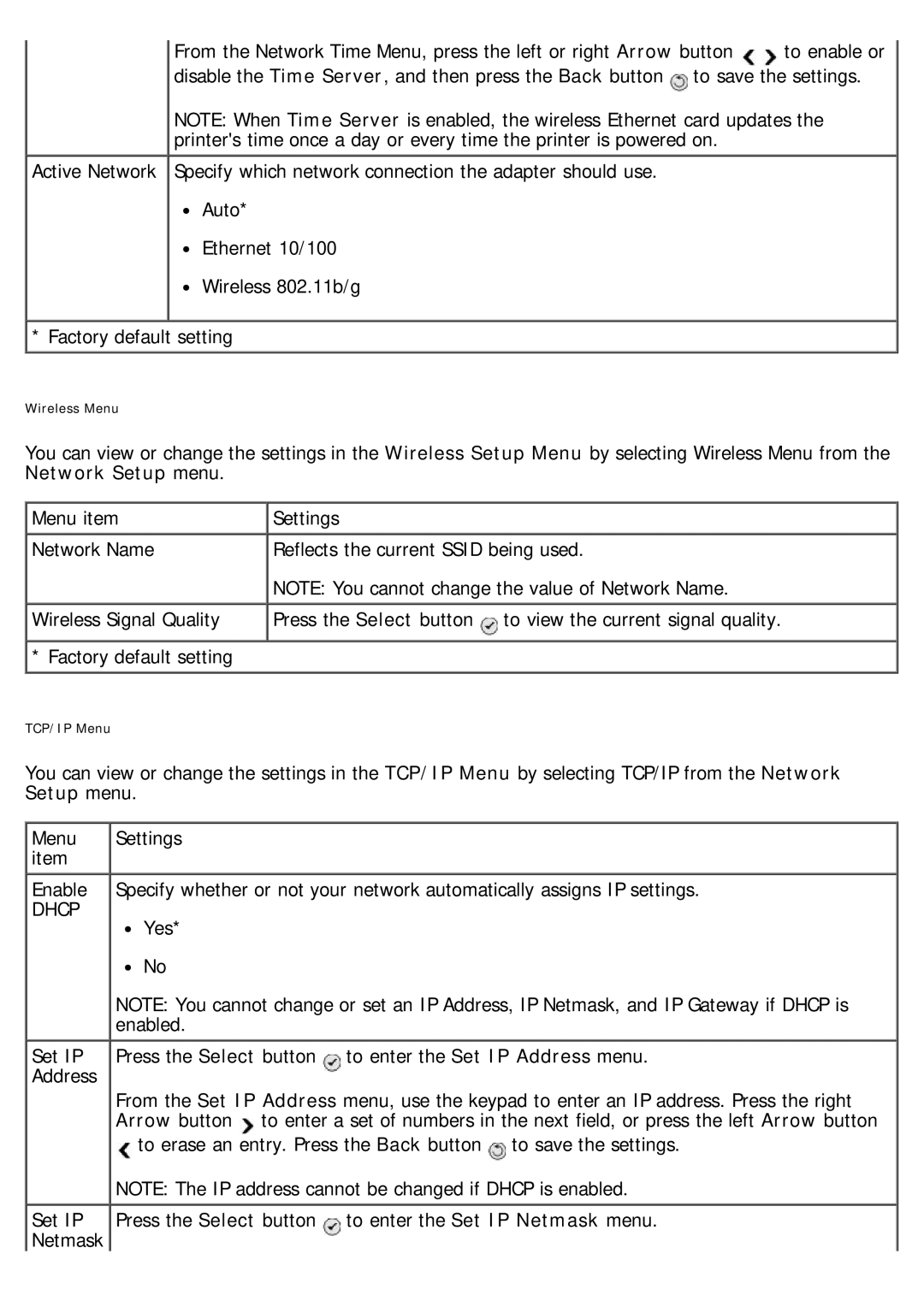 Dell 968 specifications Dhcp 