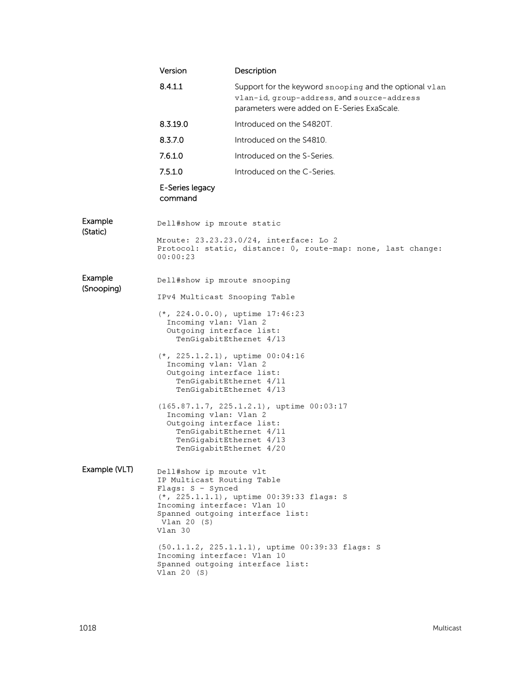 Dell 9.7(0.0) manual Multicast 