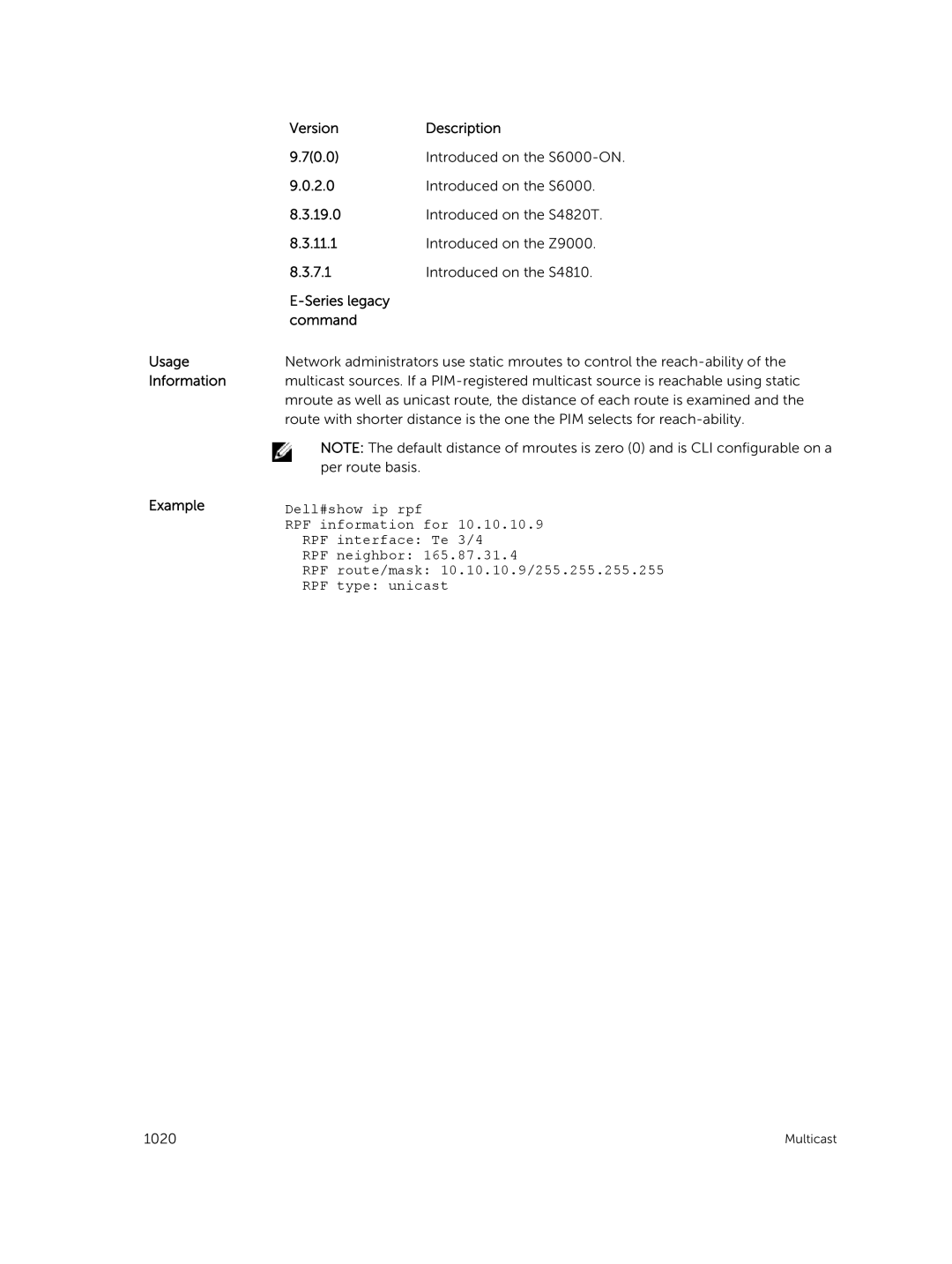 Dell 9.7(0.0) manual Multicast 