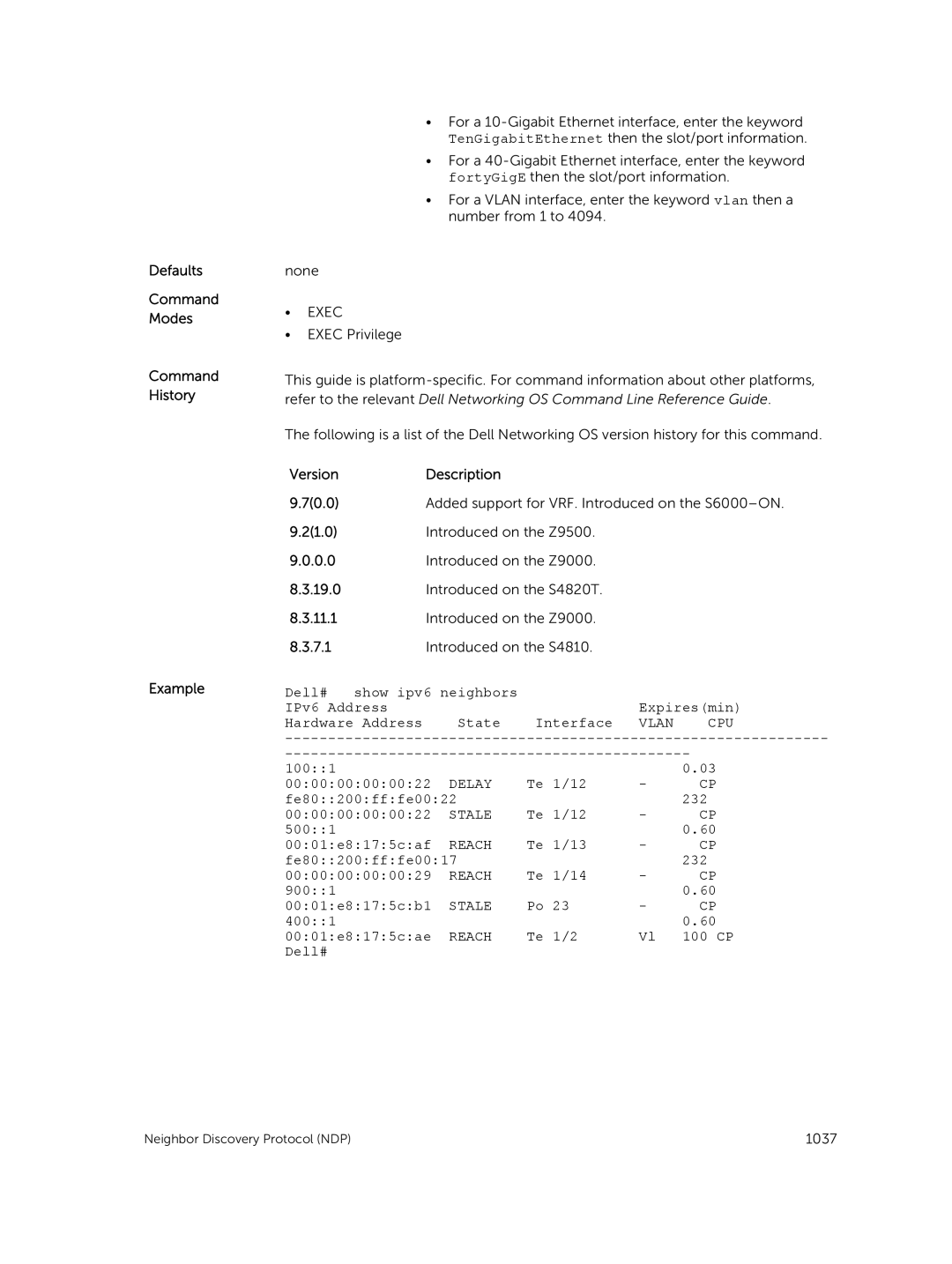 Dell 9.7(0.0) manual Vlan CPU, Delay, Stale, Reach 