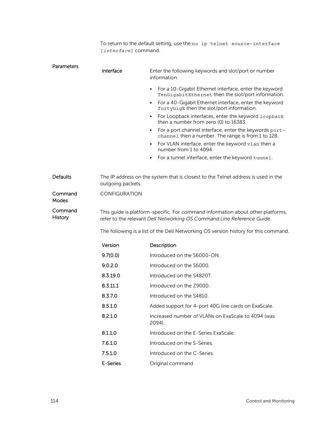 Dell 9.7(0.0) manual For Loopback interfaces, enter the keyword loopback 