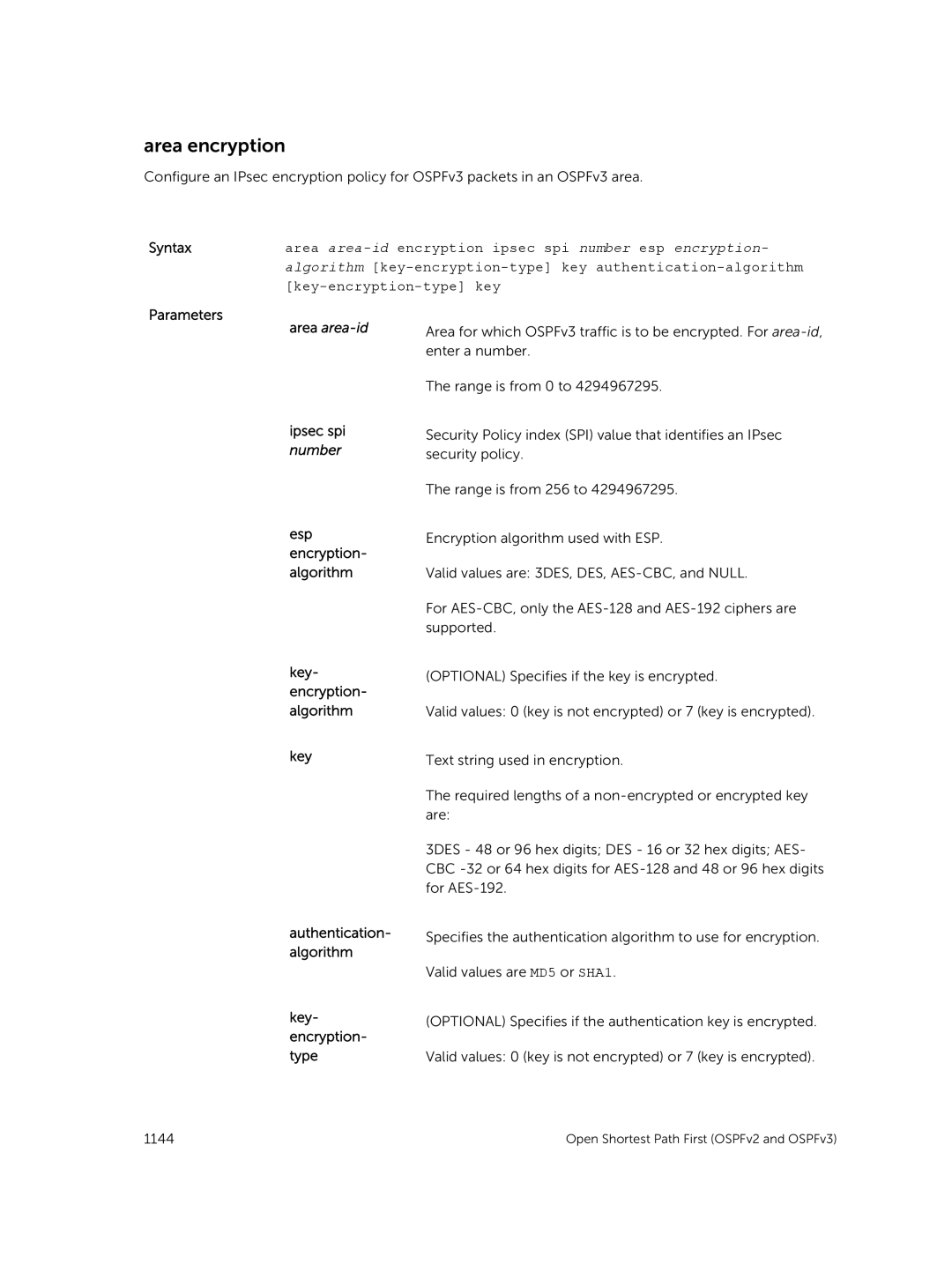 Dell 9.7(0.0) manual Area encryption 