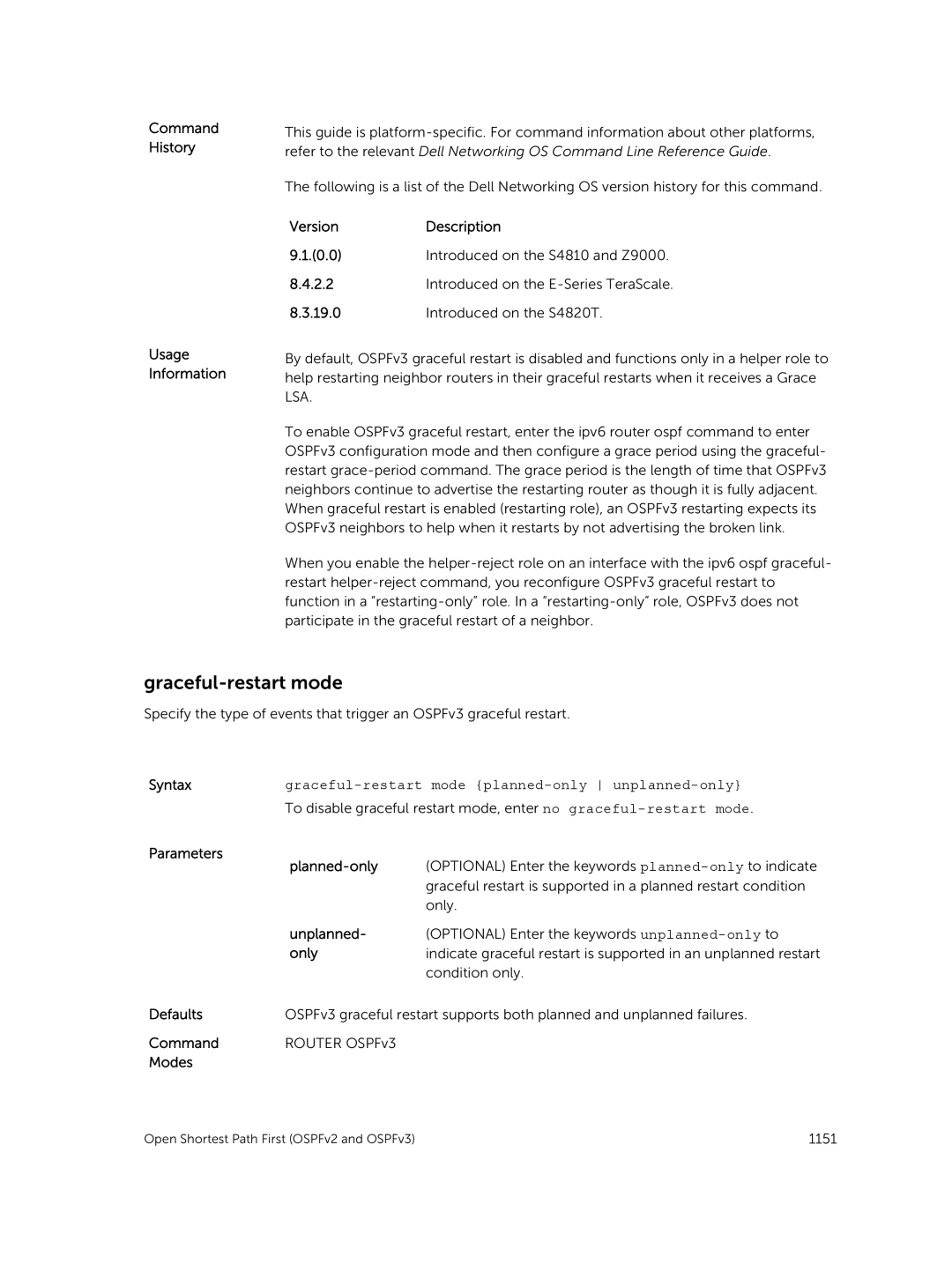 Dell 9.7(0.0) manual History, Parameters Planned-only 