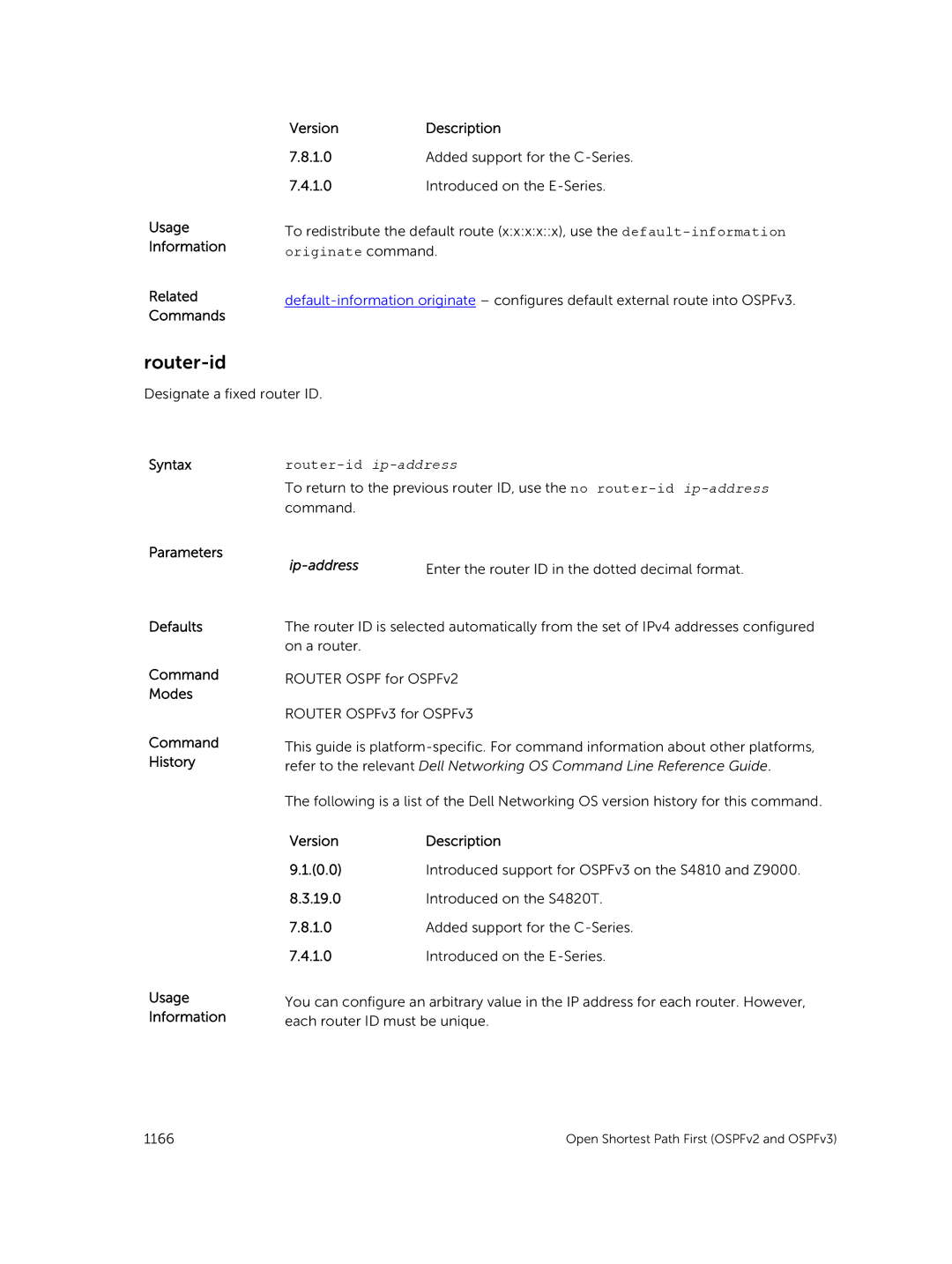 Dell 9.7(0.0) manual Usage Information Related Commands VersionDescription 