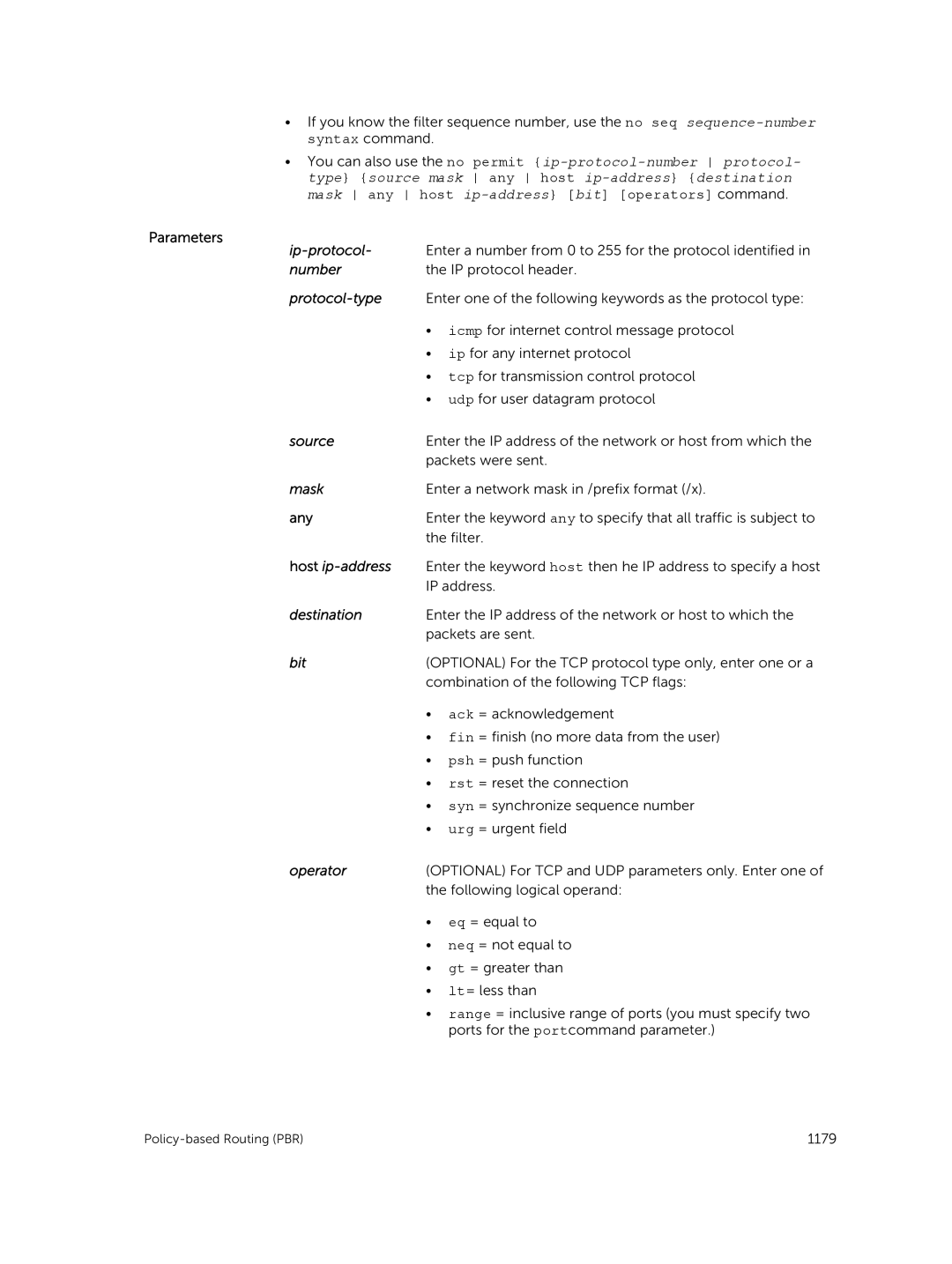 Dell 9.7(0.0) manual Ip-protocol, Protocol-type 