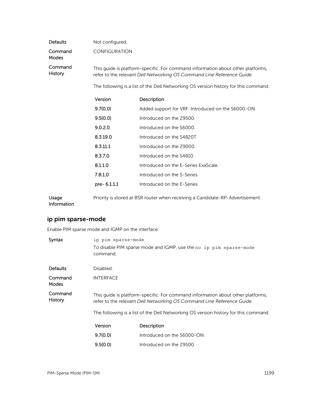 Dell 9.7(0.0) manual Ip pim sparse-mode 