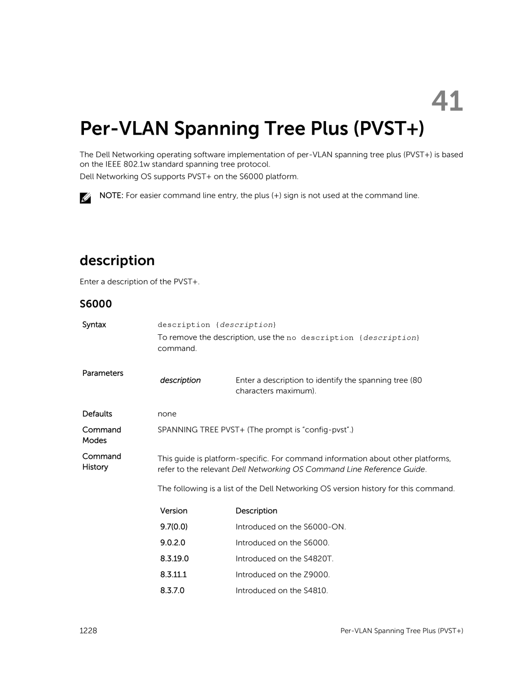 Dell 9.7(0.0) manual Per-VLAN Spanning Tree Plus PVST+, Description 