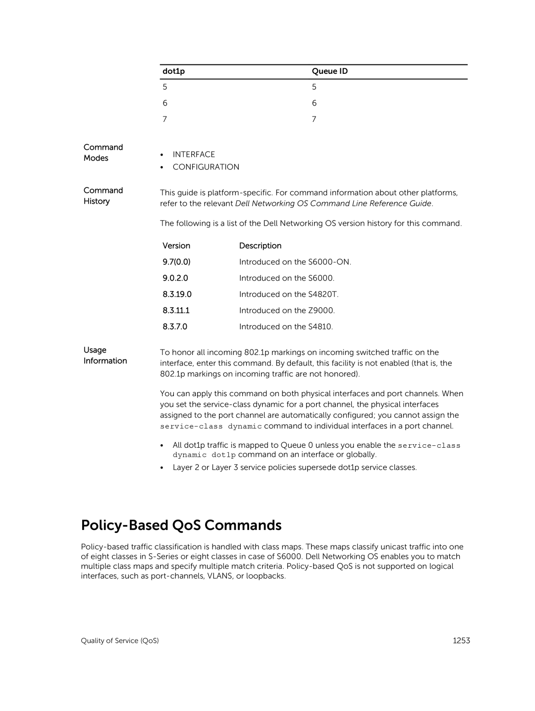 Dell 9.7(0.0) manual Policy-Based QoS Commands 