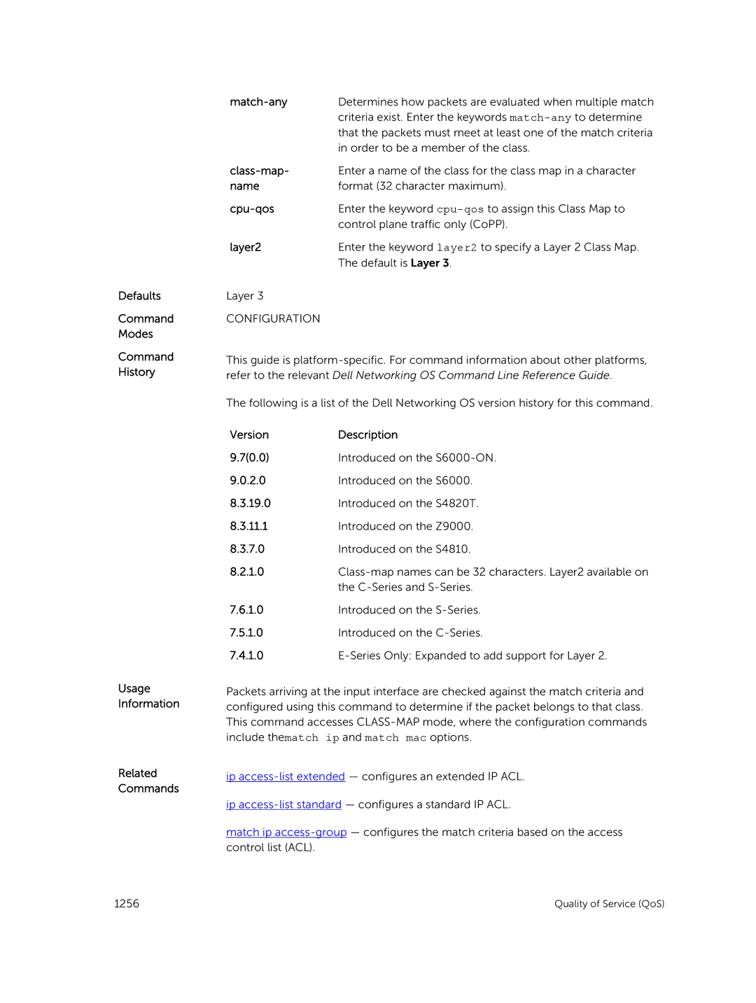 Dell 9.7(0.0) manual Class-map, Layer2 