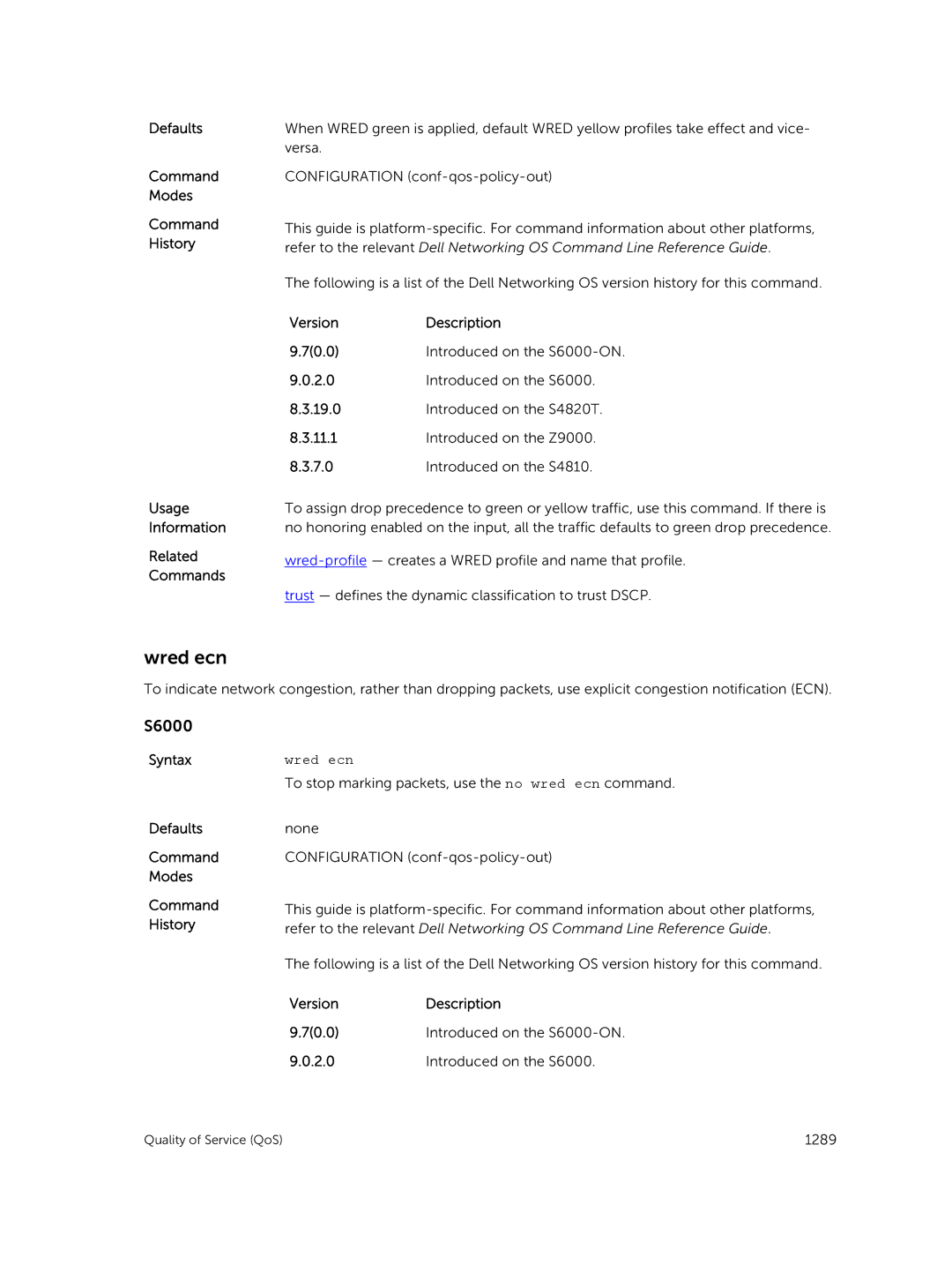 Dell 9.7(0.0) manual Wred ecn 