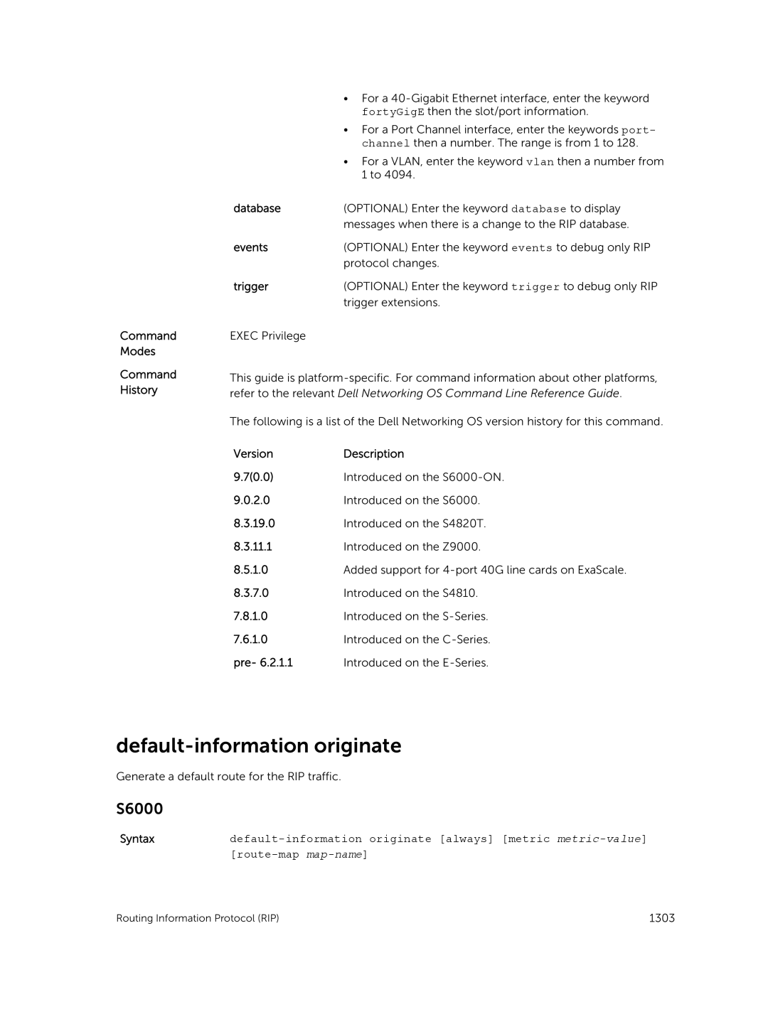 Dell 9.7(0.0) manual Command Modes Command History, Trigger 