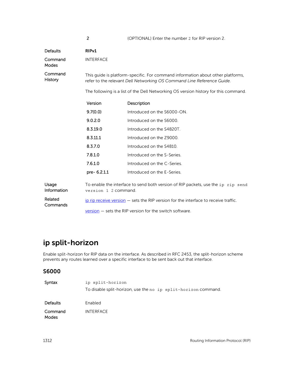 Dell 9.7(0.0) manual Ip split-horizon 