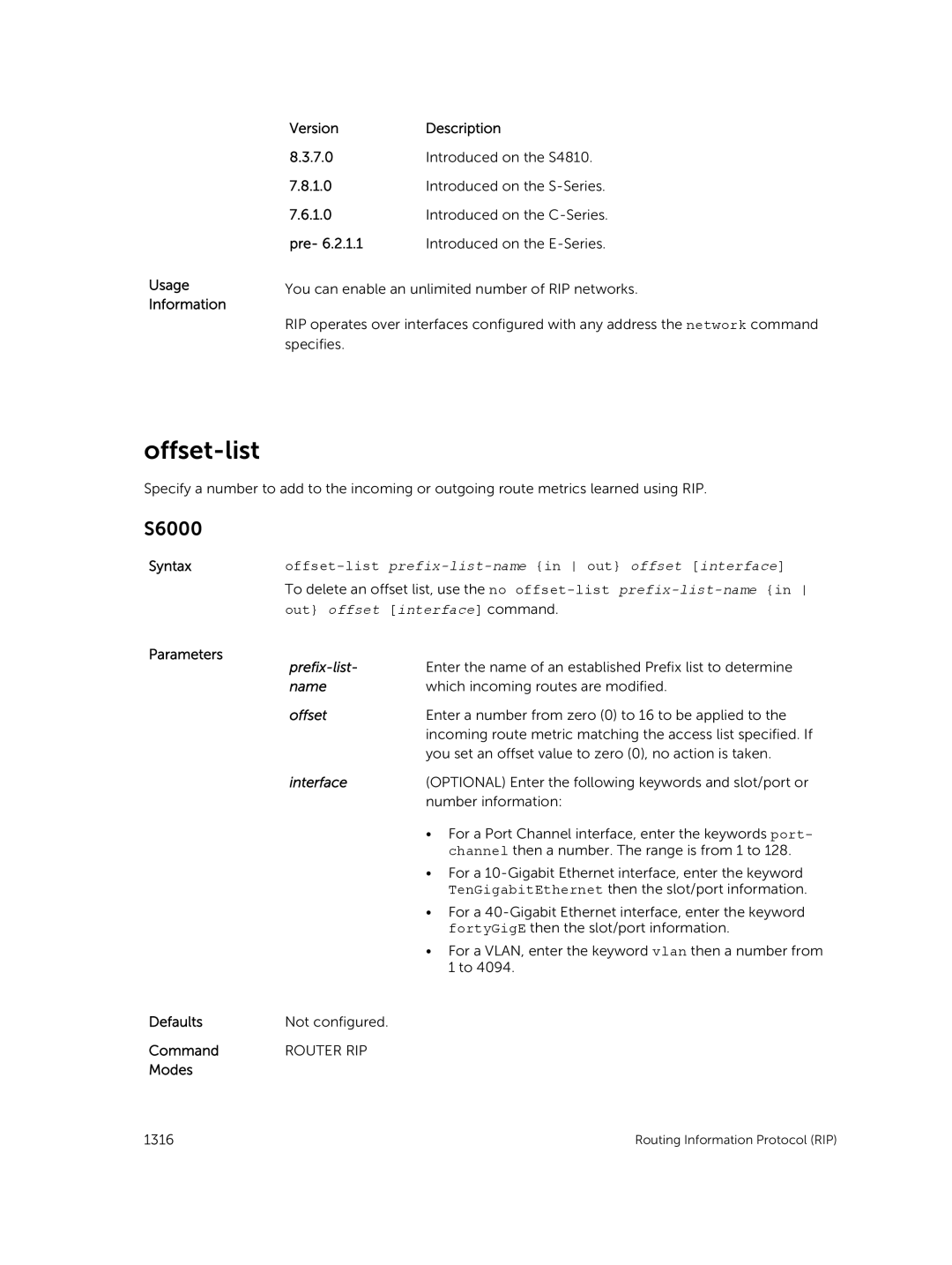 Dell 9.7(0.0) manual Offset-list 