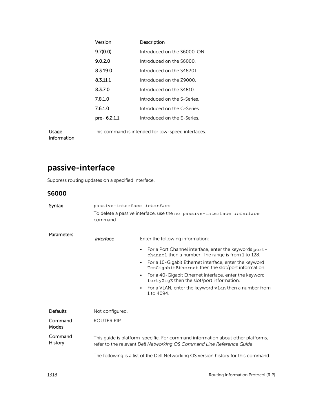 Dell 9.7(0.0) manual This command is intended for low-speed interfaces 