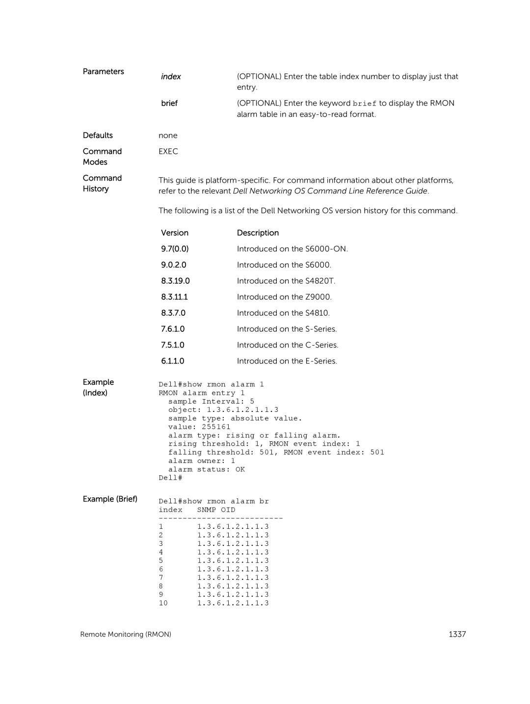 Dell 9.7(0.0) manual Index, Brief 