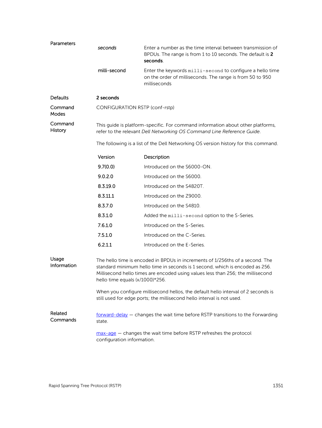 Dell 9.7(0.0) manual Milli-second 