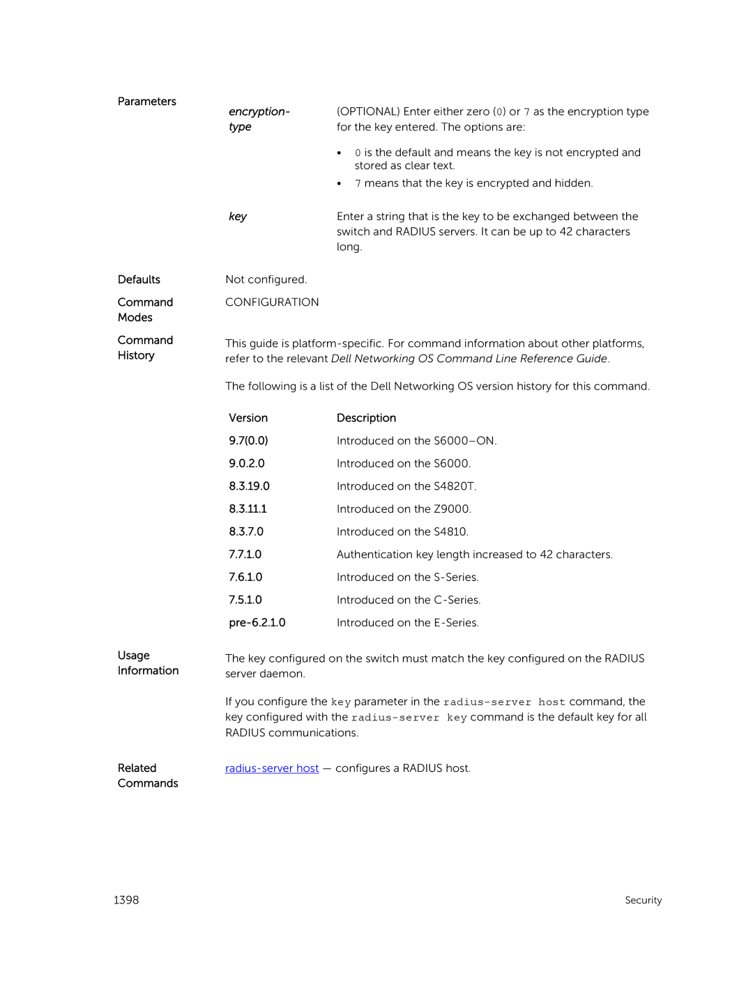 Dell 9.7(0.0) manual For the key entered. The options are 