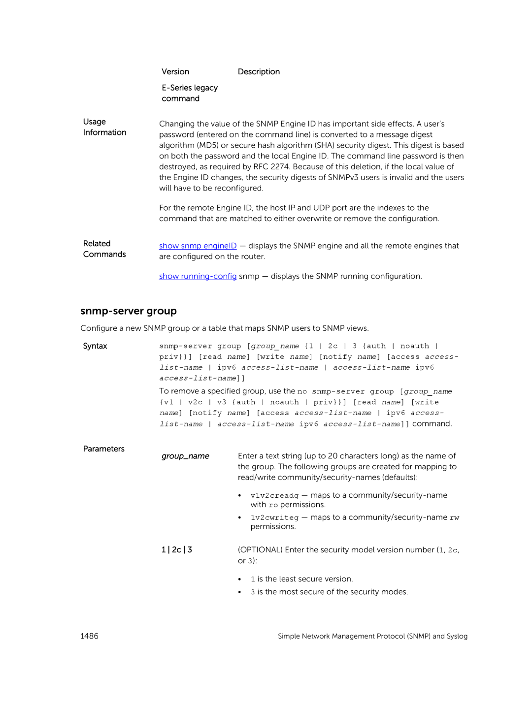 Dell 9.7(0.0) manual Snmp-server group, Groupname 