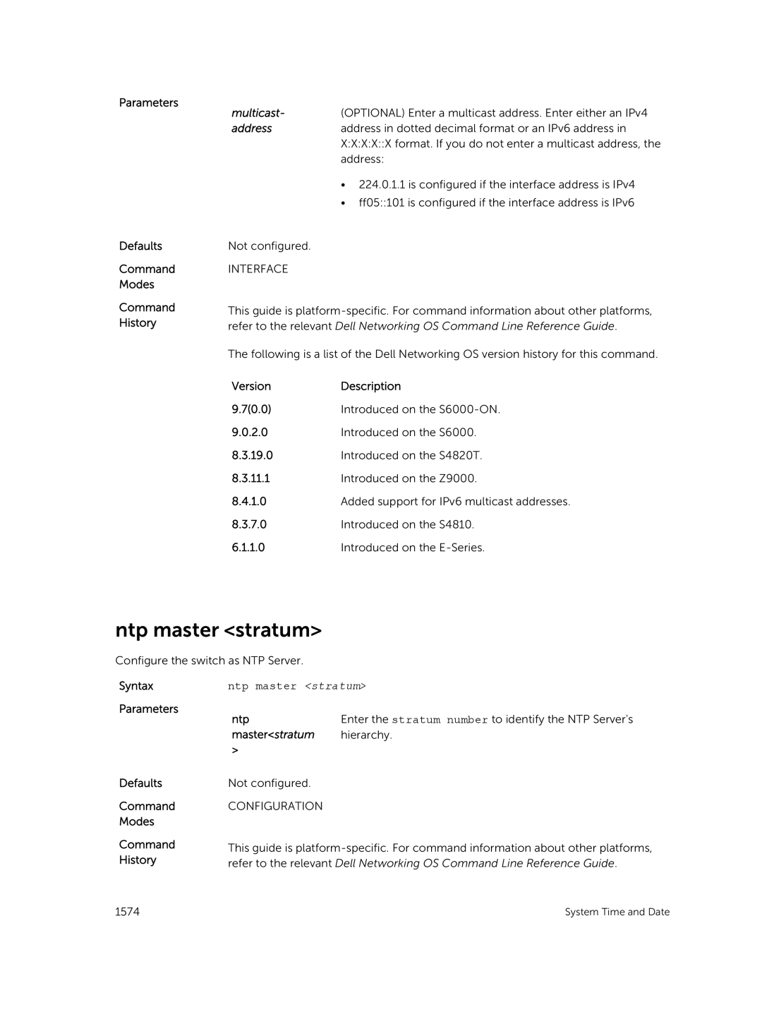 Dell 9.7(0.0) manual Ntp master stratum, Parameters Ntp, Masterstratum 