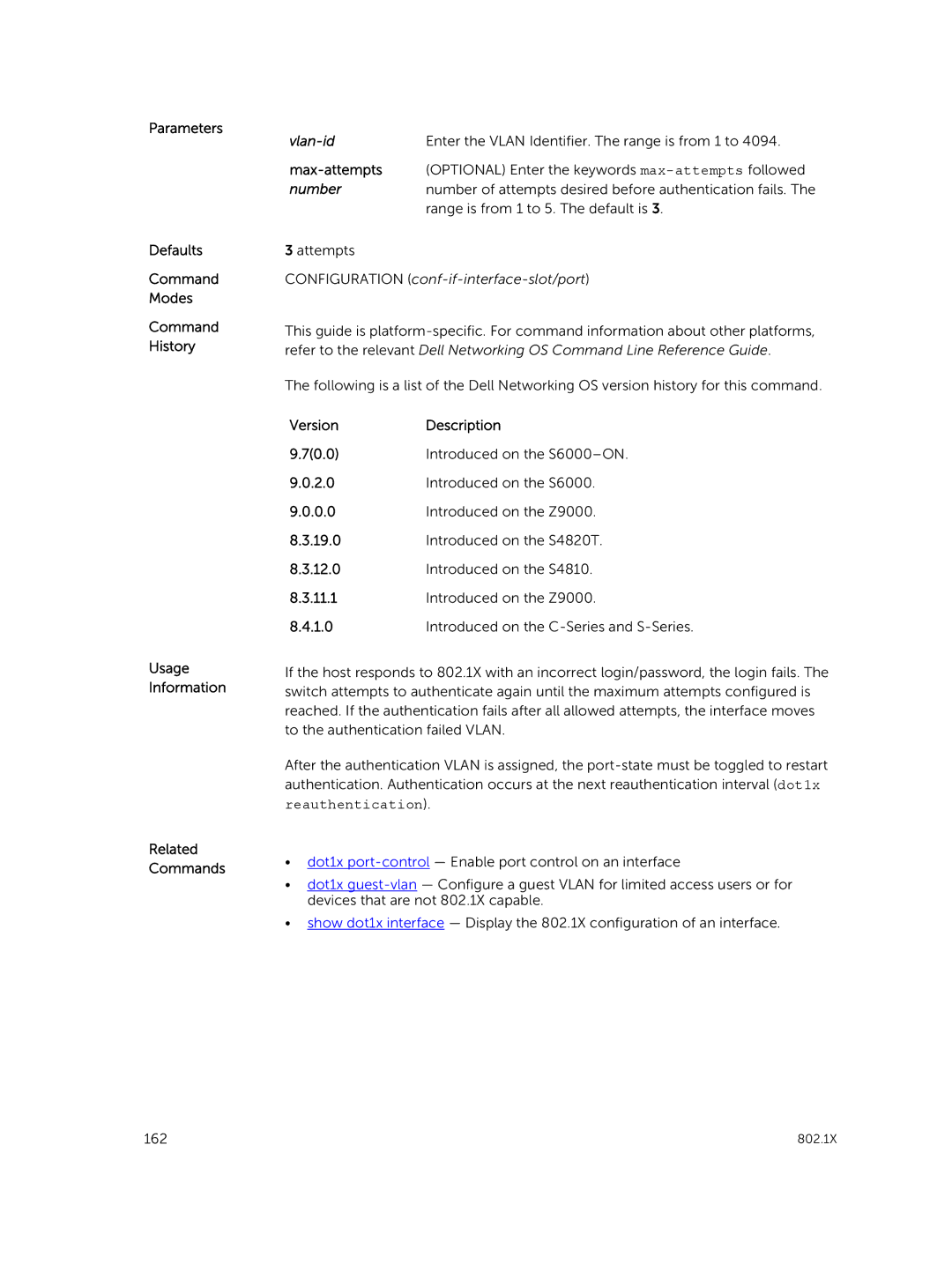 Dell 9.7(0.0) manual Vlan-id Enter the Vlan Identifier. The range is from 1 to, Configuration conf-if-interface-slot/port 