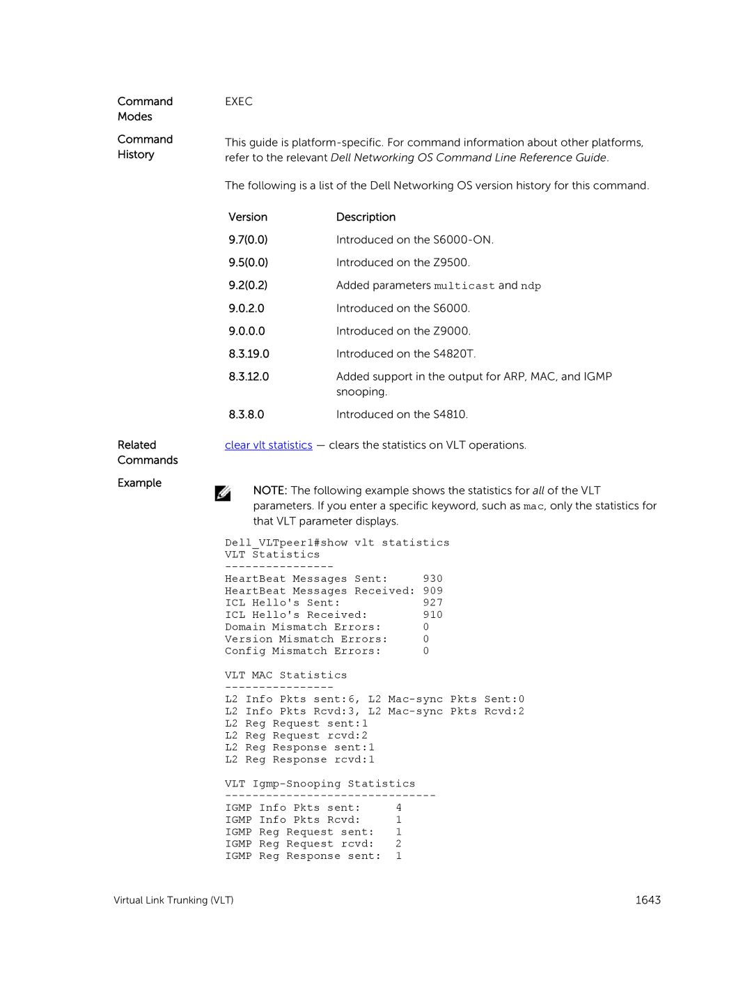 Dell 9.7(0.0) manual Command Modes Command History Related Commands Example, 20.2 