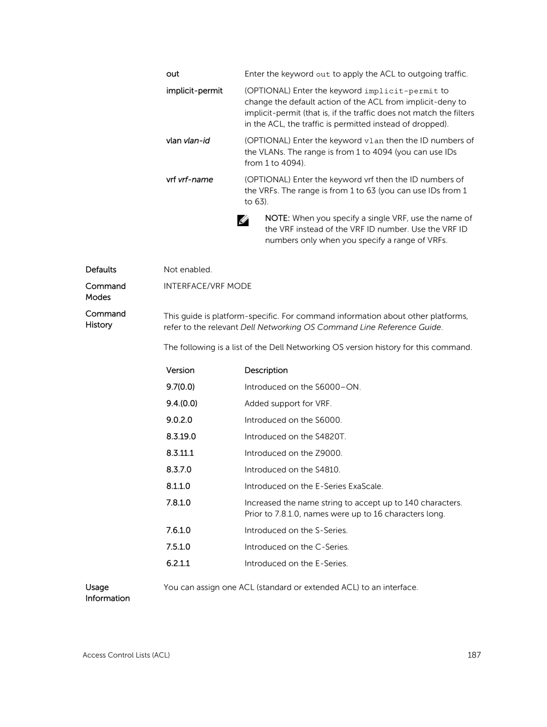 Dell 9.7(0.0) manual Implicit-permit, Vlan vlan-id 