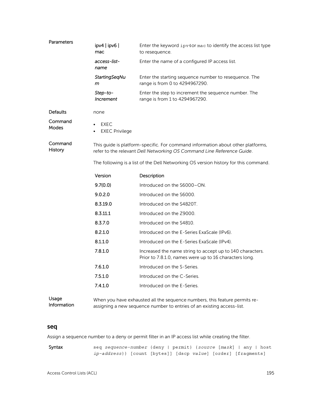 Dell 9.7(0.0) manual Mac, Name StartingSeqNu, Step-to, Increment 