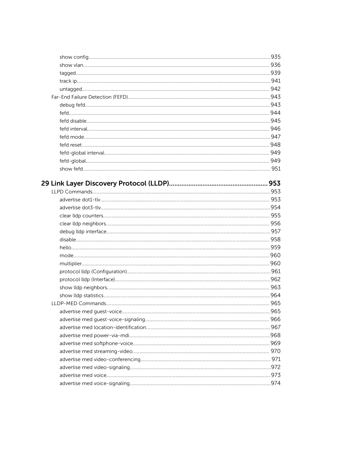 Dell 9.7(0.0) manual Link Layer Discovery Protocol Lldp 953 